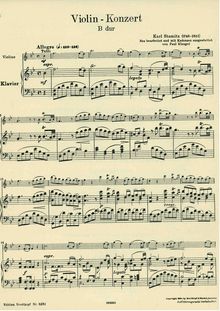 Partition de piano, violon Concerto en B♭, Violin-Konzert in B-dur