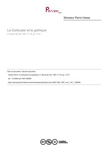 Le Corbusier et le gothique - article ; n°1 ; vol.118, pg 17-27