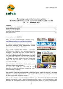 Revue de presse SEIVA - 08/11/10 - Revue de presse journalistique ...