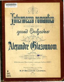 Partition couverture couleur, Intermezzo romantico, Op.69, D major