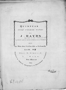 Partition violon 1, Symphony No.103, Drum Roll, E♭ Major, Haydn, Joseph