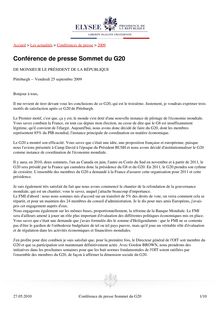 Conférence de presse Sommet du G20