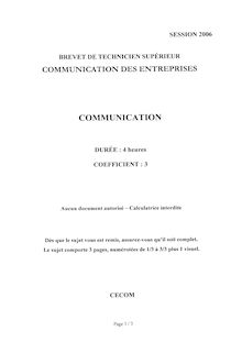 Communication 2006 BTS Communication des entreprises