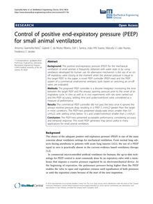 Control of positive end-expiratory pressure (PEEP) for small animal ventilators
