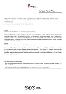 Réunification allemande, dynamique et contraintes. Un cadre d analyse - article ; n°5 ; vol.43, pg 823-850
