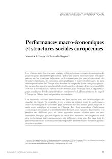 Performances macro-économiques et structures sociales européennes - article ; n°1 ; vol.332, pg 39-48