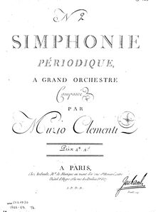 Partition violons I, 2 Symphonies, Sinfonie à Grande Orchestre ; Sinfonies périodiques par Muzio Clementi