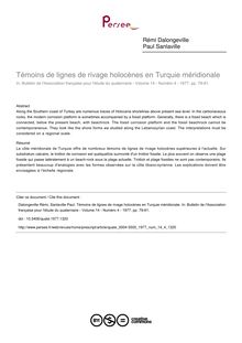 Témoins de lignes de rivage holocènes en Turquie méridionale - article ; n°4 ; vol.14, pg 79-81