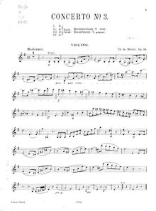 Partition de violon, violon Concerto No.3, Op.44, E minor