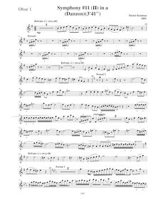 Partition hautbois 1, Symphony No.11  Latin , A minor, Rondeau, Michel par Michel Rondeau