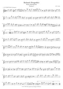 Partition violons I, Roland, LWV 65, Tragédie mise en musique, Lully, Jean-Baptiste