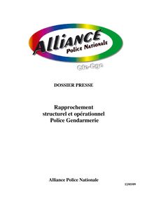 Dossier presse rapprochement police gendarmerie