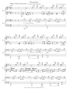 Partition complète, Nocturne pour Piano Four mains, Harrington, Jeffrey Michael