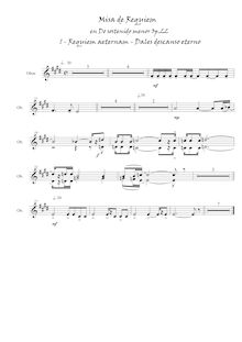 Partition hautbois 1,2, Misa de Requiem en do sostenido menor, C♯ minor