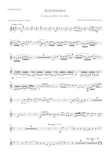 Partition clarinette (B♭), Seis Poemas de Miguel Hernández, Para orquesta y voces, sobre textos de Miguel Hernández.