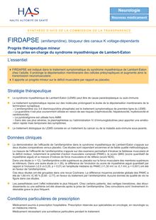 FIRDAPSE - Synthèse d avis FIRDAPSE - CT8001