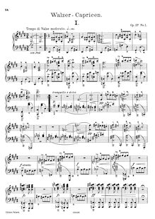 Partition complète (filter), 2 Valse Caprices, Op.37, Grieg, Edvard