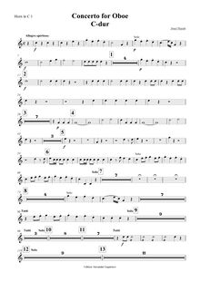 Partition cor 1 (F/C), hautbois Concerto, C major, Haydn, Joseph