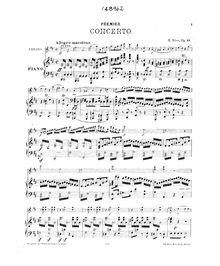 Partition Score (Piano reduction), violon Concerto No.1, Op.13, Ries, Hubert
