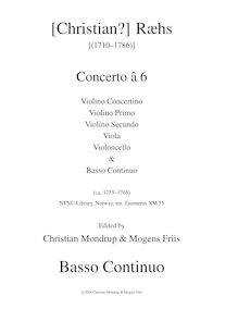 Partition Continuo (Basses, Keyboards, etc.), Concerto â 6, D Major