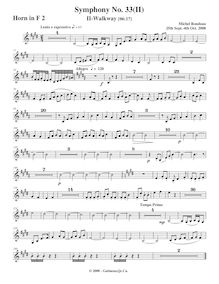 Partition cor 2, Symphony No.33, A major, Rondeau, Michel par Michel Rondeau