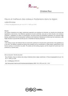 Heurs et malheurs des coteaux rhodaniens dans la région valentinoise - article ; n°1 ; vol.53, pg 23-35