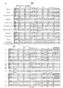 Partition , Menuetto. Allegro – Trio, Symphony No.1, D Major, Schubert, Franz