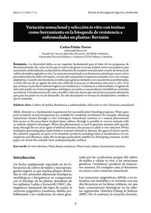 Variación somaclonal y selección in vitro con toxinascomo herramienta en la búsqueda de resistencia aenfermedades en plantas: Revisión
