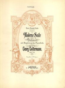 Partition couverture couleur, Moderne , Op.126, Goltermann, Georg