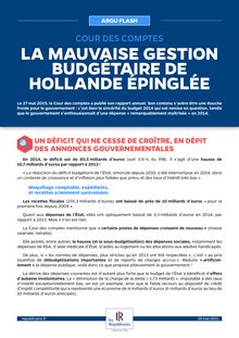 Cour des Comptes : la mauvaise gestion budgétaire de Hollande épinglée