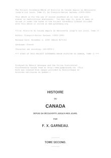 Histoire du Canada depuis sa découverte jusqu à nos jours. Tome II par F.