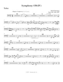 Partition Tuba, Symphony No.30, A major, Rondeau, Michel par Michel Rondeau