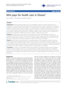 Who pays for health care in Ghana?