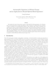 Automorphic Signatures in Bilinear Groups and an Application to Round Optimal Blind Signatures