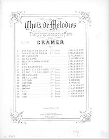 Partition  No.2, Choix de mélodies sur  Le Cid , Cramer, Henri (fl. 1890)