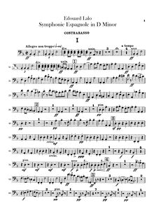 Partition Basses, Symphonie espagnole, Violin Concerto No.2, D minor