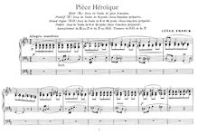 Partition , Pièce héroique, 3 Pièces pour Grand Orgue, Franck, César