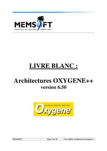 Livre Blanc Architectures OXYGENE++ 6.50