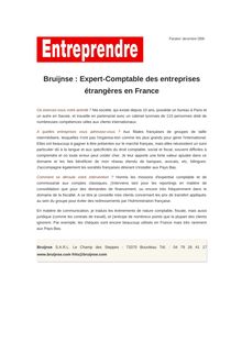 Bruijnse : Expert-Comptable des entreprises étrangères en France