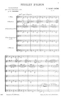 Score, Feuillet d Album, Op.81, Saint-Saëns, Camille