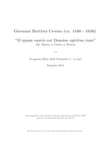 Partition complète (2 voix, continuo), O quam suavis est Domine spiritus tuus