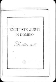 Partition Compete score, Exultate justi en Domino, Grand motet, Lalande, Michel Richard de