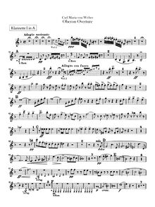 Partition clarinette 1, 2 (en A), Oberon, ou pour Elf-King s Oath
