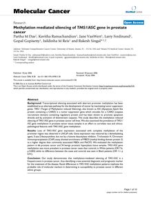 Methylation mediated silencing of TMS1/ASCgene in prostate cancer
