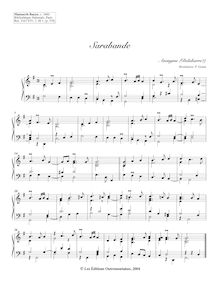 Partition Sarabande, 10 clavier pièces from Bauyn Manuscript, Keyboard: organ or harpsichord