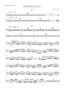 Partition Solo violoncelle, Symphony Hob.I:75, D major, Haydn, Joseph