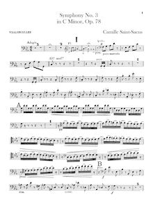 Partition violoncelles, Symphony No.3, Op.78, “Symphonie avec orgue” (“Organ Symphony”)