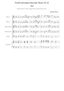 Partition No.22: Bal - Score et parties, Sonaten für 3 Posaunen und 2 Zinken