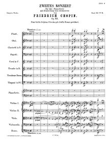 Partition complète, Piano Concerto No.2, F minor, Chopin, Frédéric par Frédéric Chopin