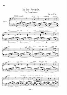 Partition Op.39 Nos.1, 4, 5, 6 et 12, Transcriptions of chansons by Robert Schumann
